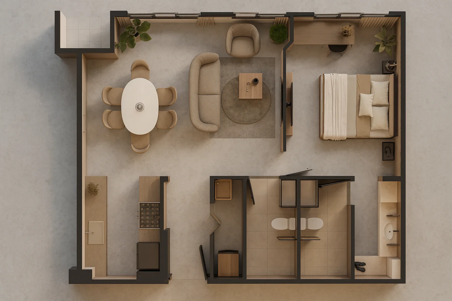 Plano 2D del apartamento